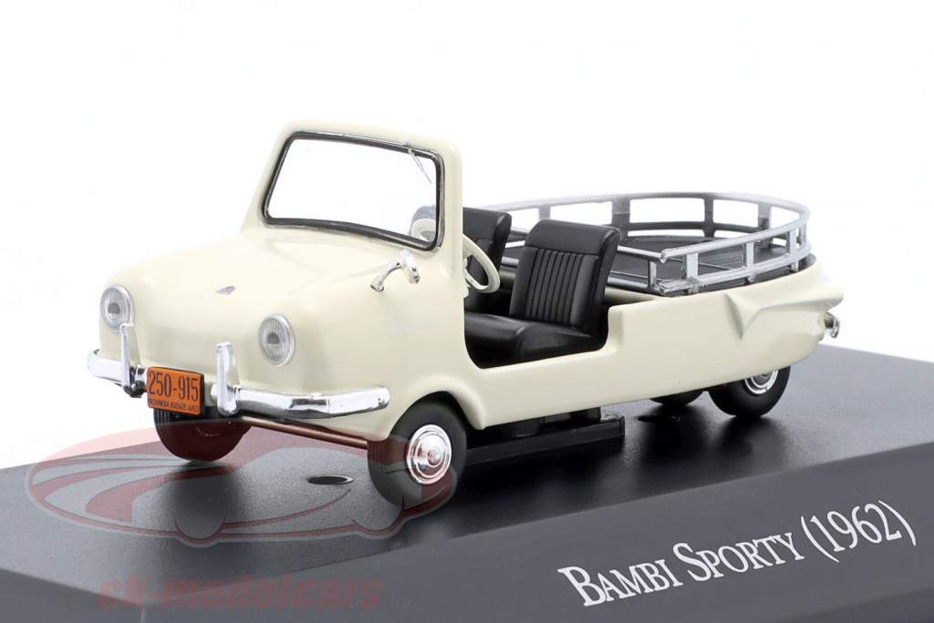 Fuldamobil Bambi Sporty Byggeår 1962 cremehvid 1:43 Altaya