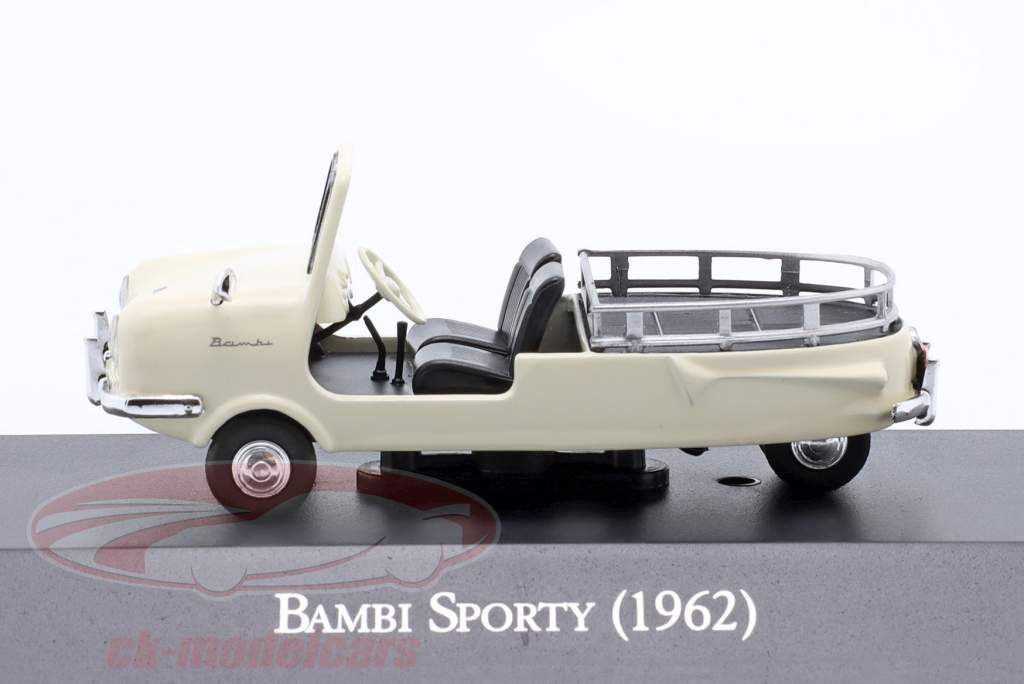 Fuldamobil Bambi Sporty Byggeår 1962 cremehvid 1:43 Altaya