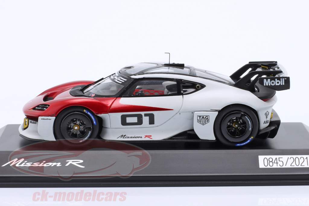 Porsche Mission R #01 rood / wit 1:43 Spark