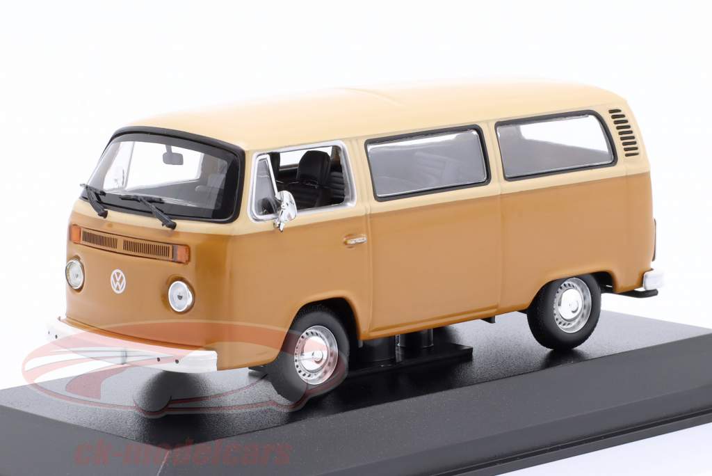 Volkswagen VW T2 autobus Anno di costruzione 1972 beige / marrone 1:43 Minichamps