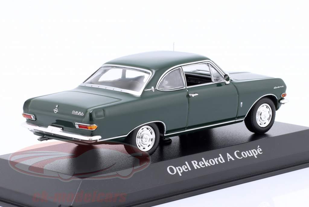 Opel Rekord A Coupe Byggeår 1962 mørkegrøn 1:43 Minichamps
