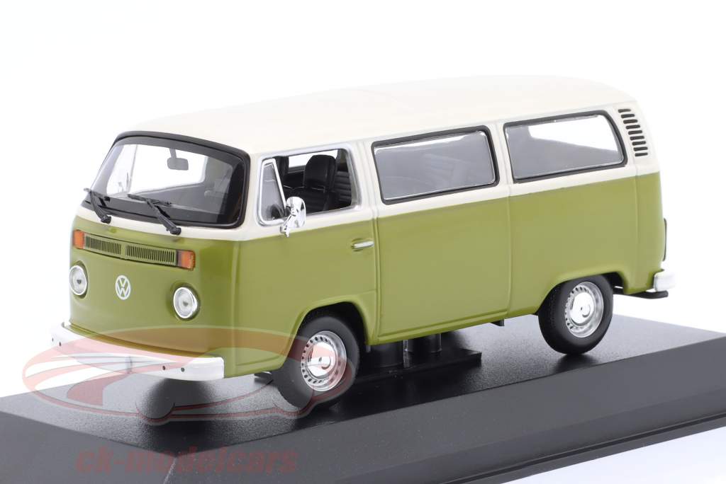 Volkswagen VW T2 Bus Anno di costruzione 1972 verde / bianco 1:43 Minichamps