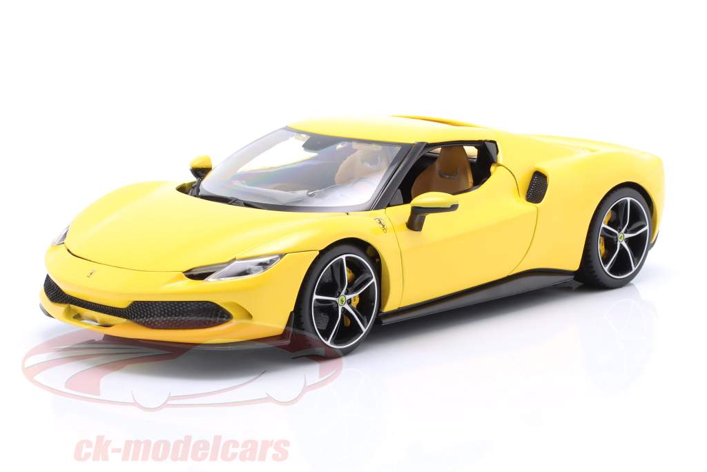 Ferrari 296 GTB Hybrid 830PS V6 year 2021 yellow 1:18 Bburago