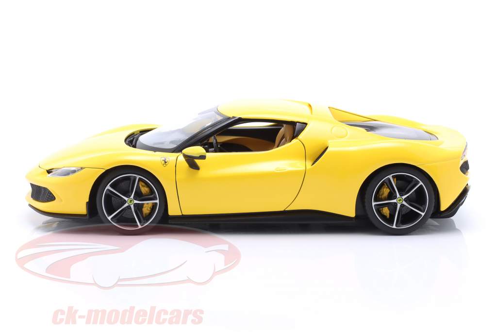 Ferrari 296 GTB Hybrid 830PS V6 year 2021 yellow 1:18 Bburago