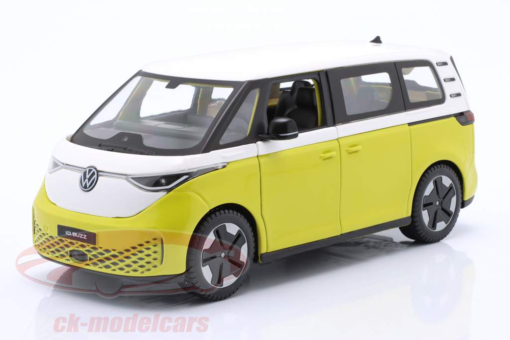 Volkswagen VW ID. Buzz Ano de construção 2023 amarelo / branco 1:24 Maisto