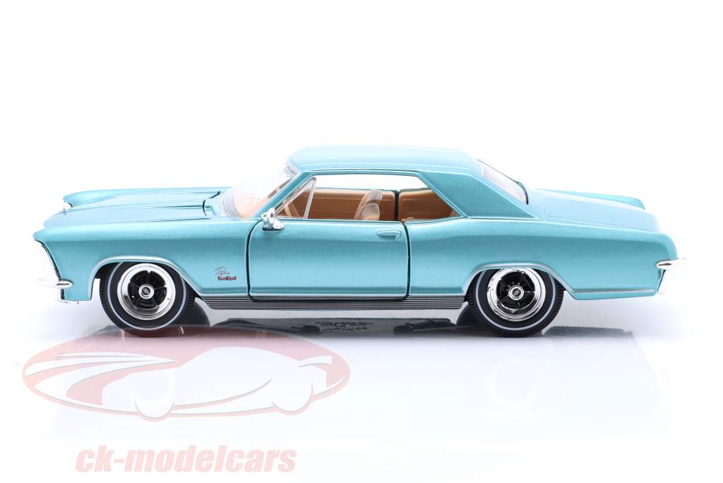 Buick Riviera Anno di costruzione 1965 blu 1:24 Maisto