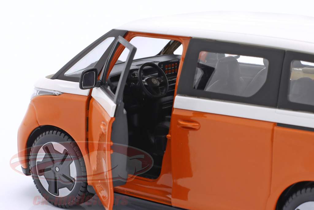 Volkswagen VW ID. Buzz Ano de construção 2023 laranja / branco 1:24 Maisto