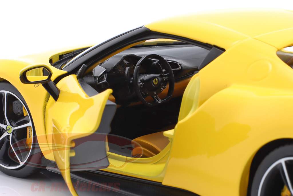 Ferrari 296 GTB Hybrid 830PS V6 建设年份 2021 黄色的 1:18 Bburago
