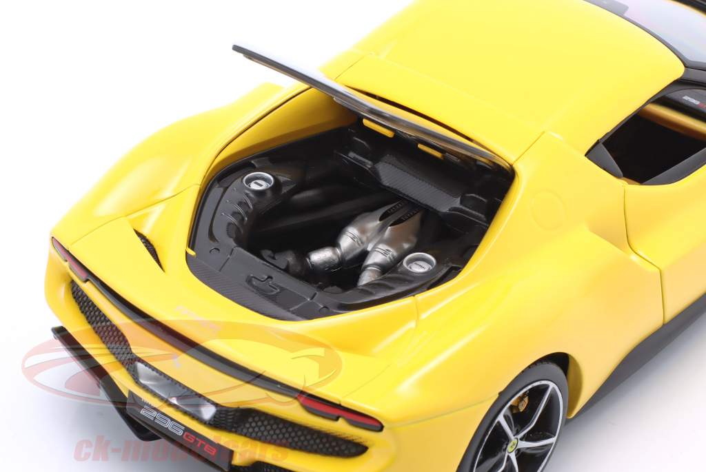 Ferrari 296 GTB Hybrid 830PS V6 建设年份 2021 黄色的 1:18 Bburago