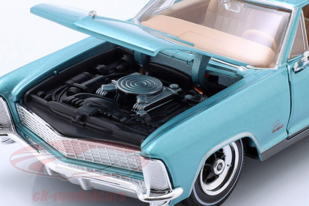 Buick Riviera Byggeår 1965 blå 1:24 Maisto