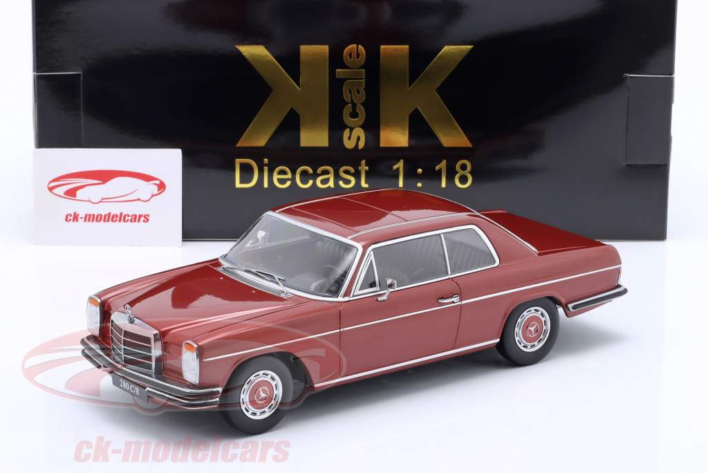 Mercedes-Benz 280C/8 (W114) cupê Baujahr 1969 vermelho escuro metálico 1:18 KK-Scale