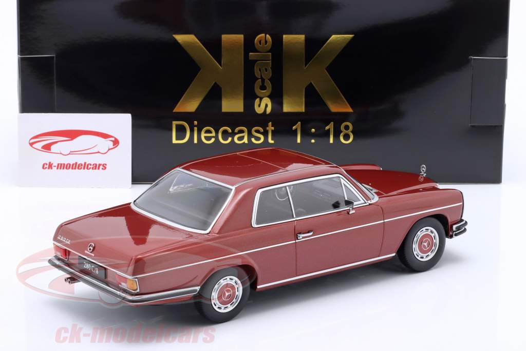 Mercedes-Benz 280C/8 (W114) クーペ Baujahr 1969 暗赤色 メタリックな 1:18 KK-Scale
