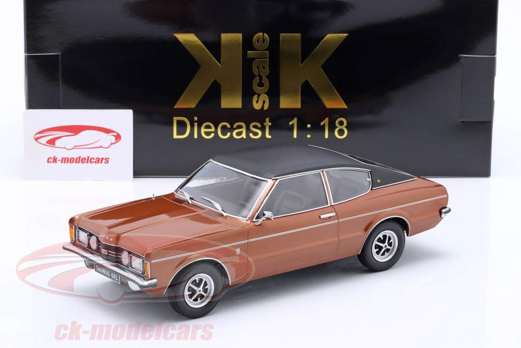 Ford Taunus GXL Coupe Año de construcción 1971 marrón metálico / negro 1:18 KK-Scale