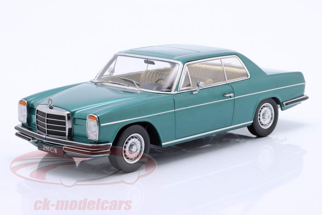 Mercedes-Benz 280C/8 (W114) Coupe Anno di costruzione 1969 verde metallico 1:18 KK-Scale