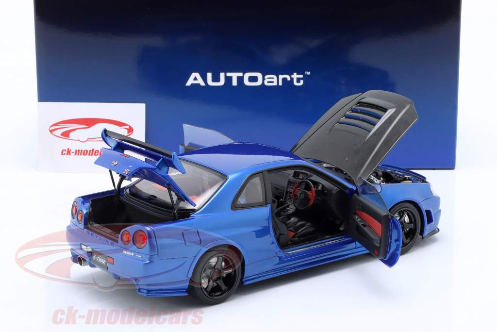 Nissan Skyline GT-R (R34) Nismo Z-Tune 2005 blau / schwarz 1:18 AUTOart