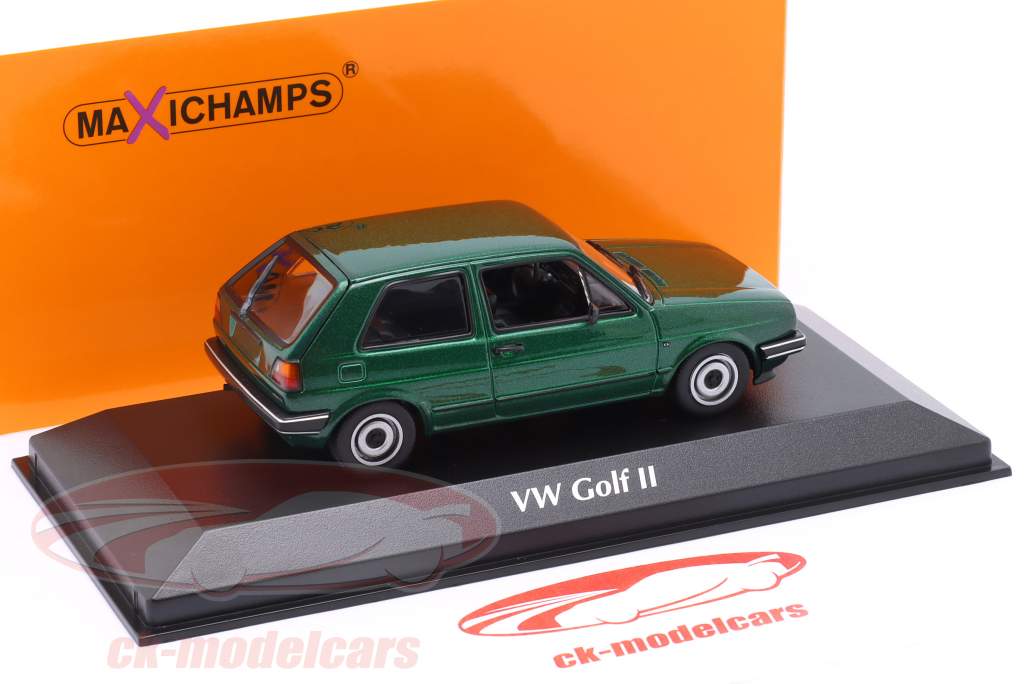 Volkswagen VW Golf II Baujahr 1985 dunkelgrün metallic 1:43 Minichamps