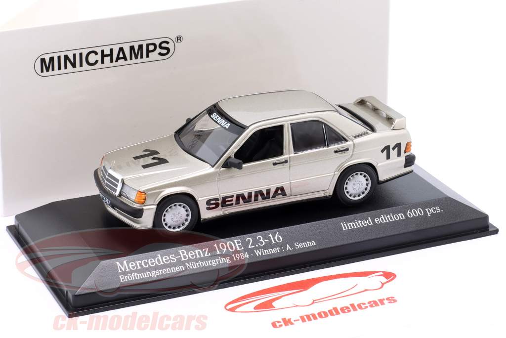 Mercedes-Benz 190E 2.3 #11 winnaar Openingsrace Nürburgring A. Senna 1:43 Minichamps