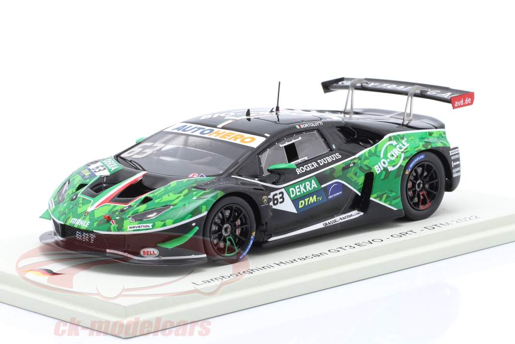 Coche De Slot Carrera GO!!! Lamborghini Huracán Mirko Bortolotti Nº63 (1:43) – Oficial, Con Detalles Y Fácil Cambio De Cepillos, Para Niños De 6+ Años