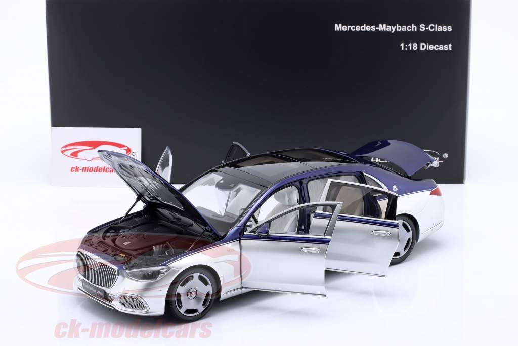 Mercedes-Benz Maybach S-Klasse (Z223) 2021 blue / silver 1:18 Almost Real