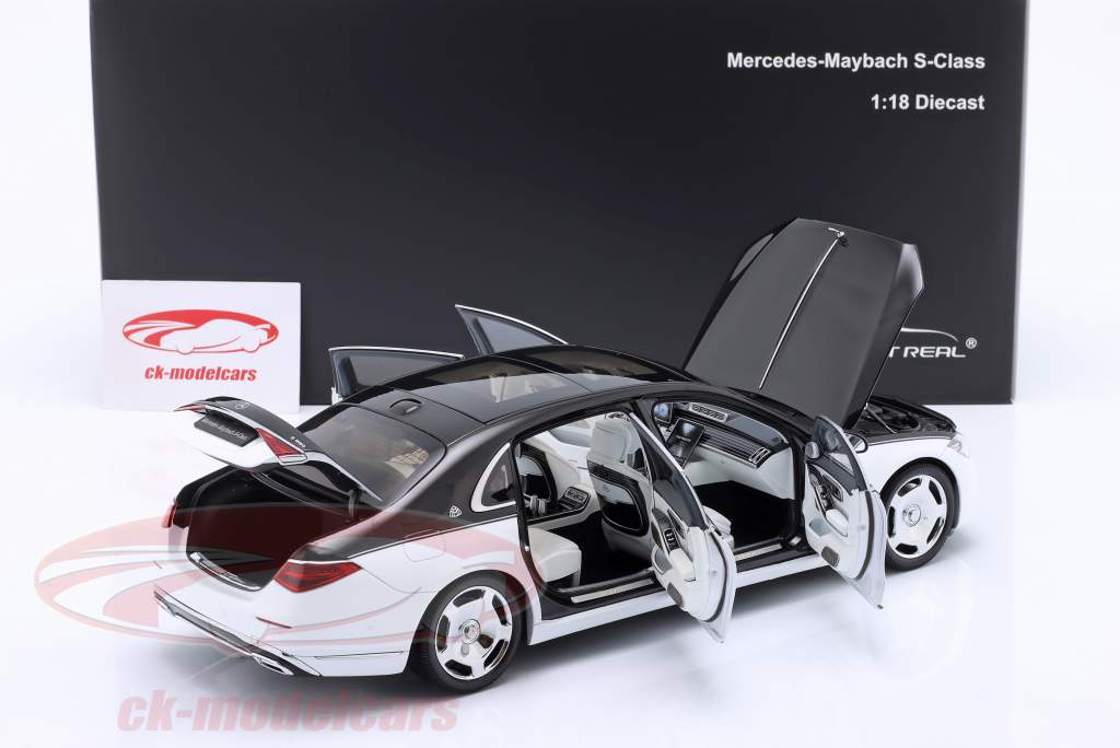 Mercedes-Benz Maybach Classe S (Z223) 2021 preto / branco 1:18 Almost Real