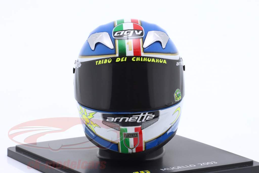 Valentino Rossi #46 Ganhador MotoGP Mugello 2003 capacete 1:5 Spark Editions
