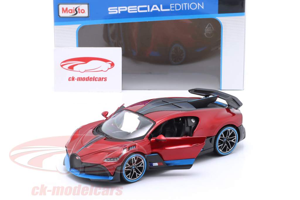Bugatti Divo Bouwjaar 1018 rood metalen 1:24 Maisto