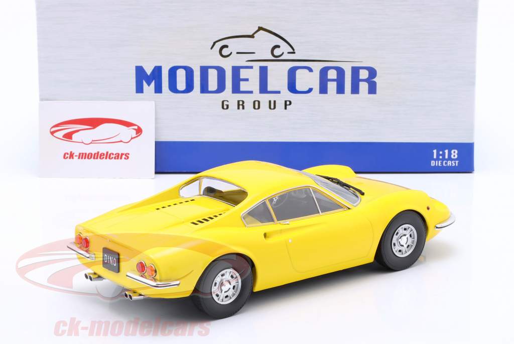 Ferrari Dino 246 GT Byggeår 1969 gul 1:18 Model Car Group