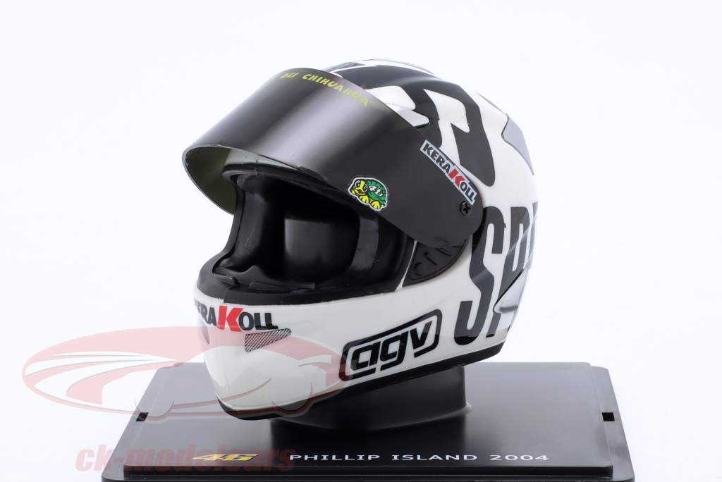 V. Rossi #46 ganhador Philipp Island MotoGP Campeão mundial 2004 capacete 1:5 Spark Editions
