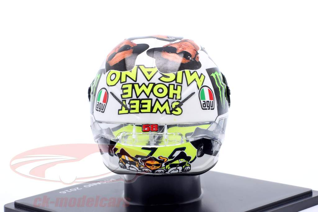 Valentino Rossi #46 2 MotoGP Misano 2016 hjelm 1:5 Spark Editions