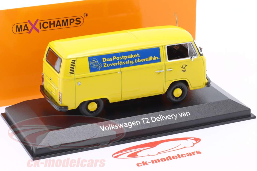 Volkswagen VW T2 bus German Federal Post Office year 1972 yellow 1:43 Minichamps