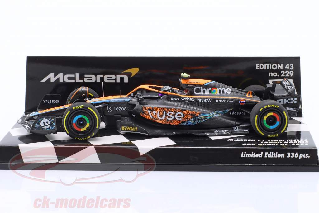 L. Norris McLaren MCL36 #4 6th Abu Dhabi GP fórmula 1 2022 1:43 Minichamps