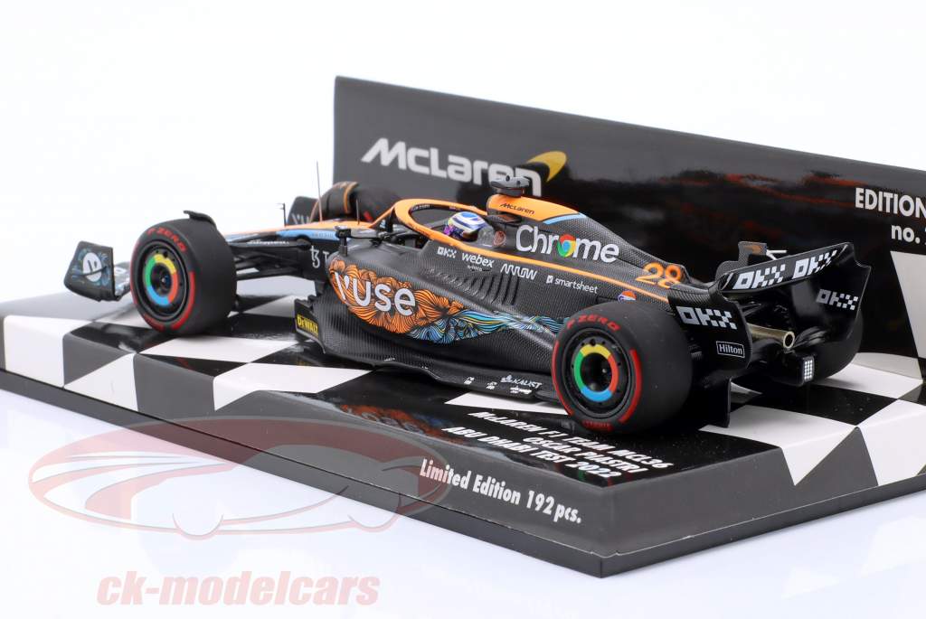 Oscar Piastri McLaren MCL36 #28 Abu Dhabi 测试 公式 1 2022 1:43 Minichamps