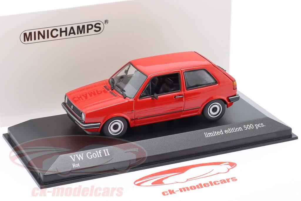 Volkswagen VW Golf II Anno di costruzione 1985 rosso 1:43 Minichamps