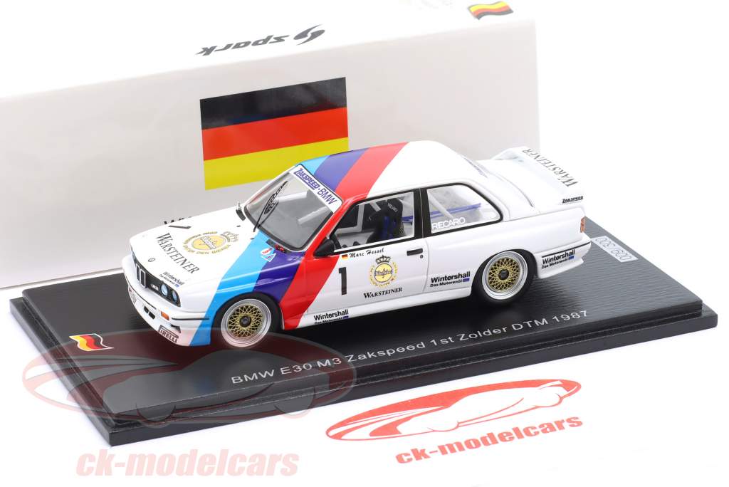 BMW M3 (E30) #1Ganhador Zolder DTM 1987 Marc Hessel 1:43 Spark