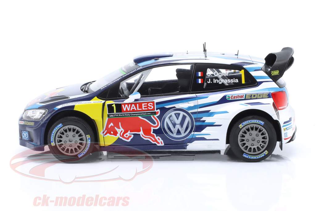 Volkswagen VW Polo WRC #1 ganhador corrida País de Gales 2015 Ogier, Ingrassia 1:18 Altaya