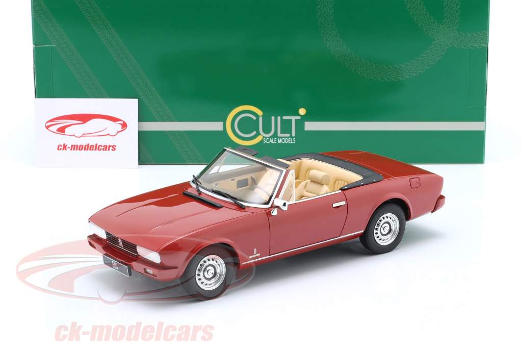 Peugeot 504 Convertible year 1983 red 1:18 Cult Scale