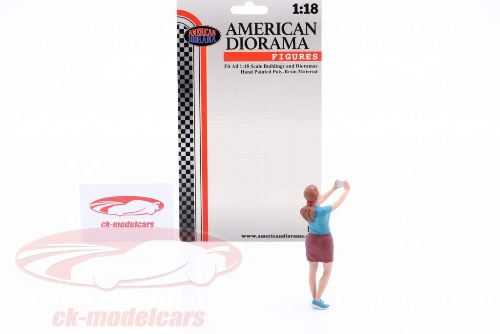 Diorama chiffre série #702 Femme avec Téléphone intelligent 1:18 American Diorama