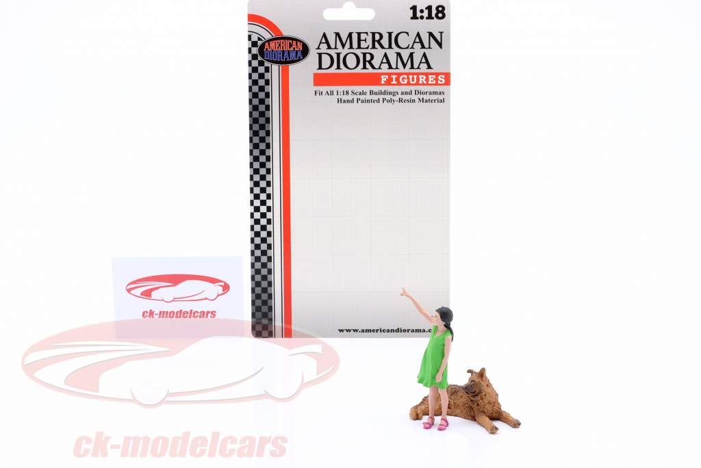 Diorama figura serie #703 bambino con Cane 1:18 American Diorama