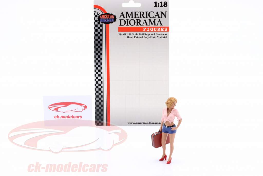 Диорама фигура ряд #706 Женщина с Чемодан 1:18 American Diorama