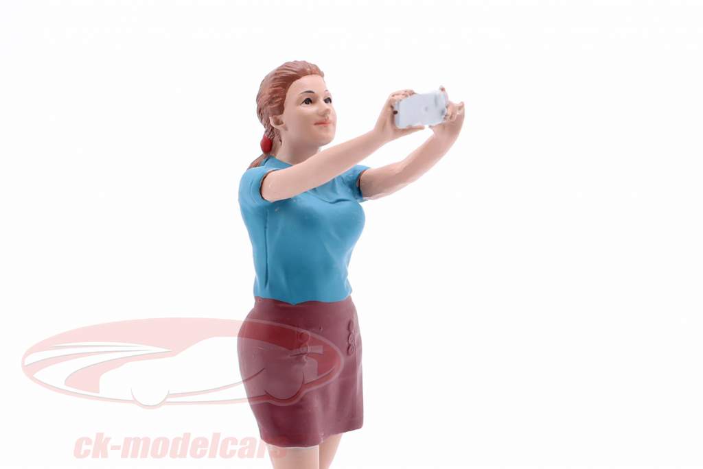Diorama chiffre série #702 Femme avec Téléphone intelligent 1:18 American Diorama