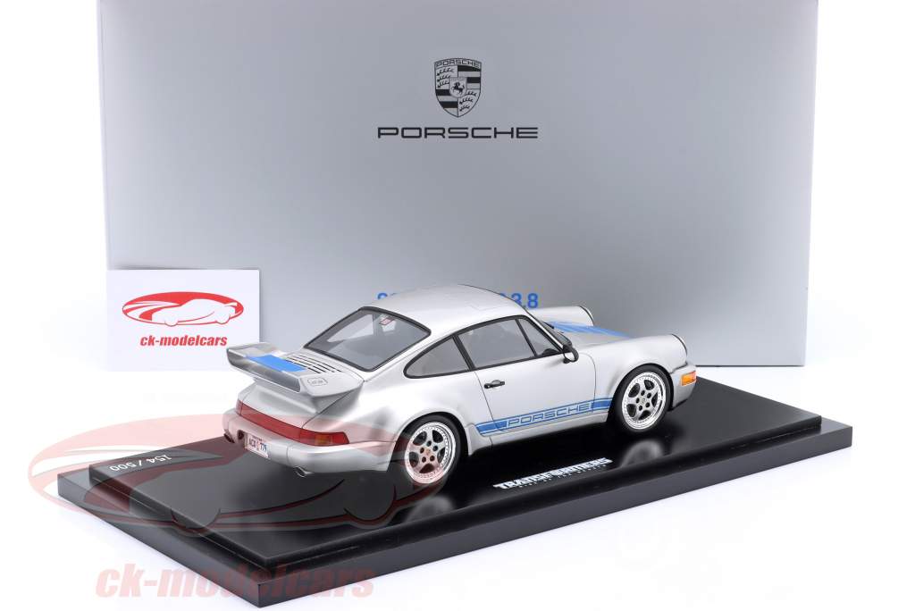 Porsche 911 (964) Carrera RSR 3.8 Transformers Mirage zilver / blauw 1:18 Spark