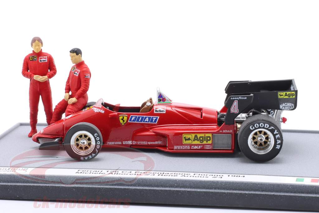 Ferrari 126 C4 Apresentação Carro Fiorano Fórmula 1 1984 Alboreto, Arnoux 1:43 Brumm