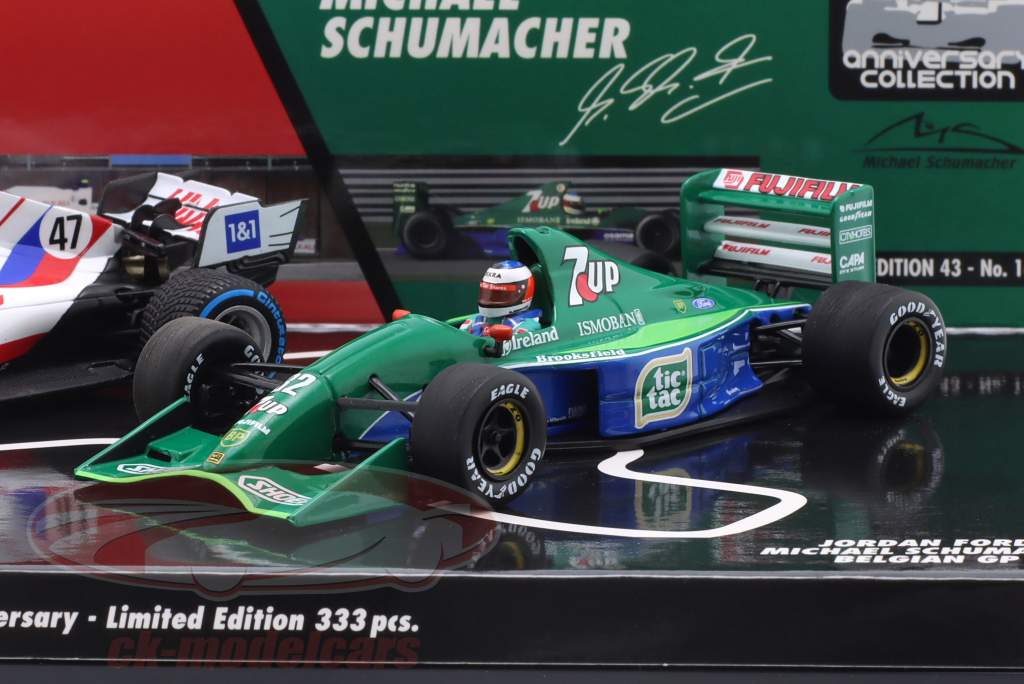 2-Car Set Schumacher Michael / Mick Belgio GP formula 1 1991 / 2021 1:43 Minichamps