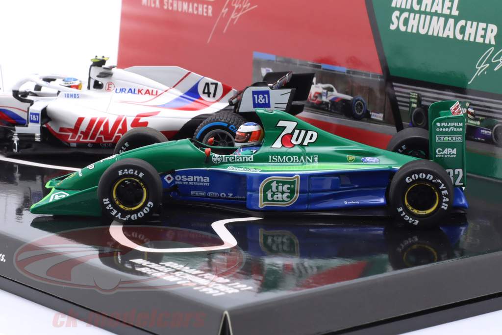 2-Car Set Schumacher Michael / Mick Belgique GP formule 1 1991 / 2021 1:43 Minichamps