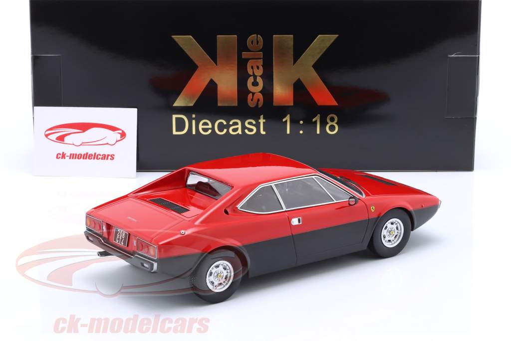 Ferrari 208 GT4 Baujahr 1975 rot / schwarz matt 1:18 KK-Scale