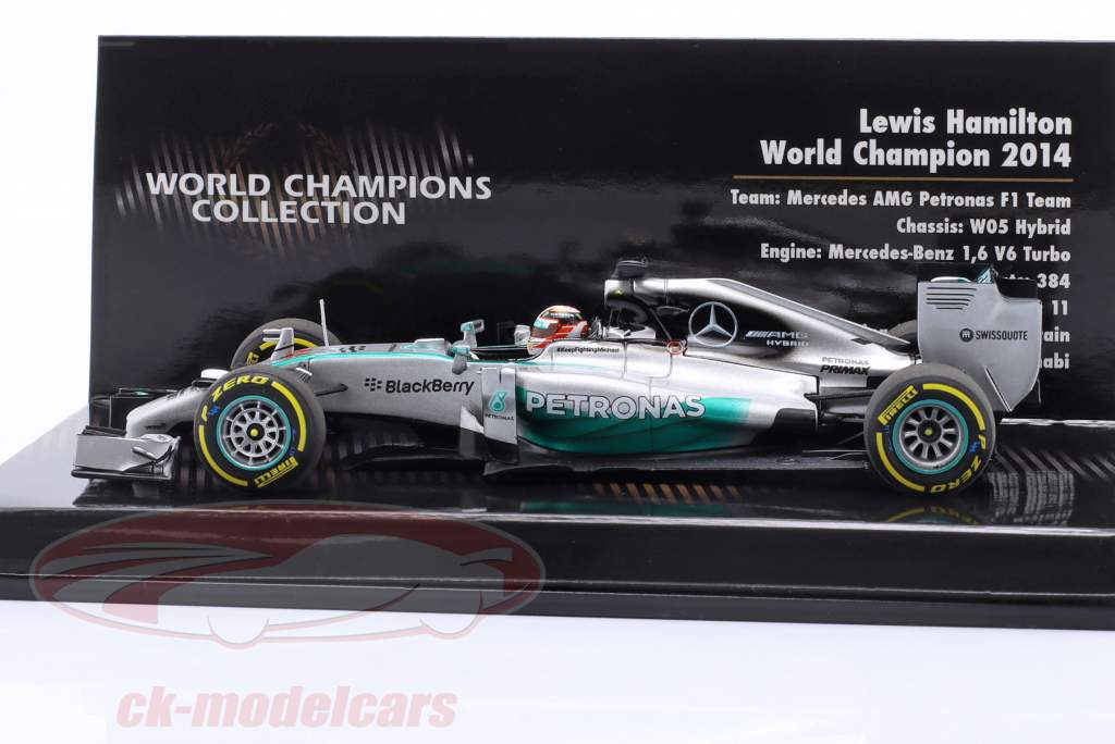 L. Hamilton Mercedes F1 W05 #44 Wereldkampioen formule 1 2014 1:43 Minichamps