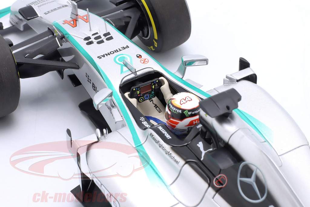 L. Hamilton Mercedes F1 W05 #44 Fórmula 1 Campeão mundial 2014 1:18 Minichamps