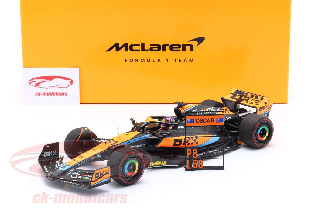 Oscar Piastri McLaren MCL60 #81 8-е место австралийский GP формула 1 2023 1:18 Minichamps
