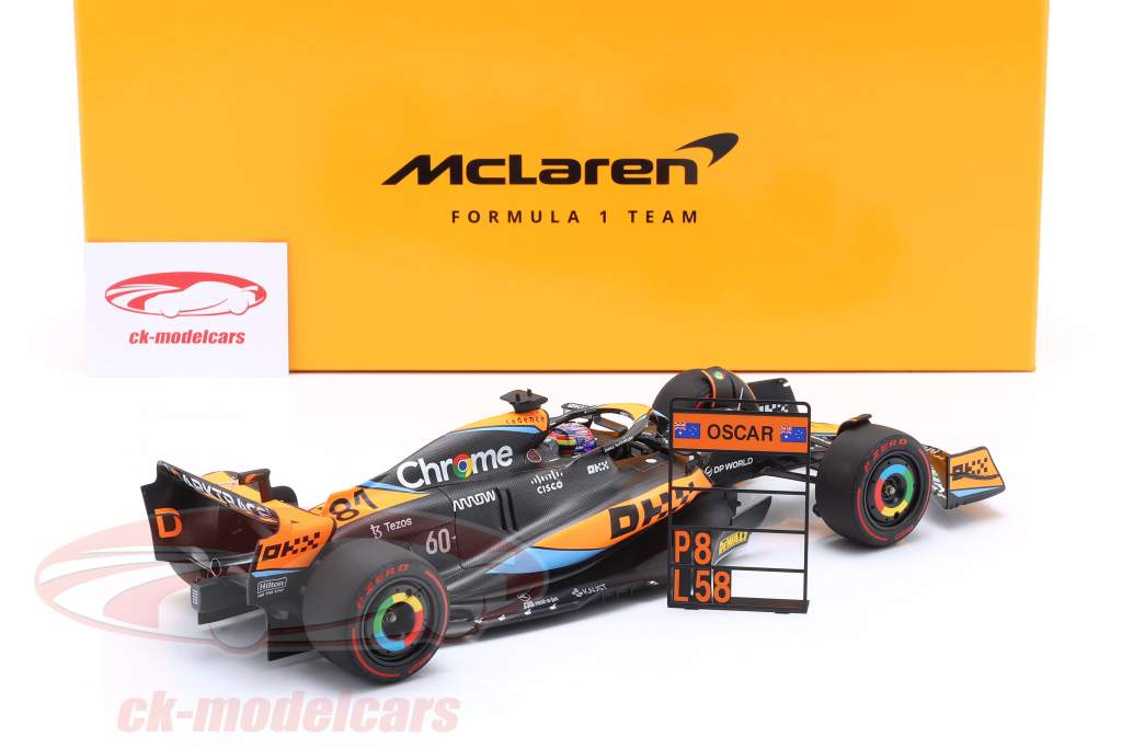 Oscar Piastri McLaren MCL60 #81 8° australiano GP formula 1 2023 1:18 Minichamps