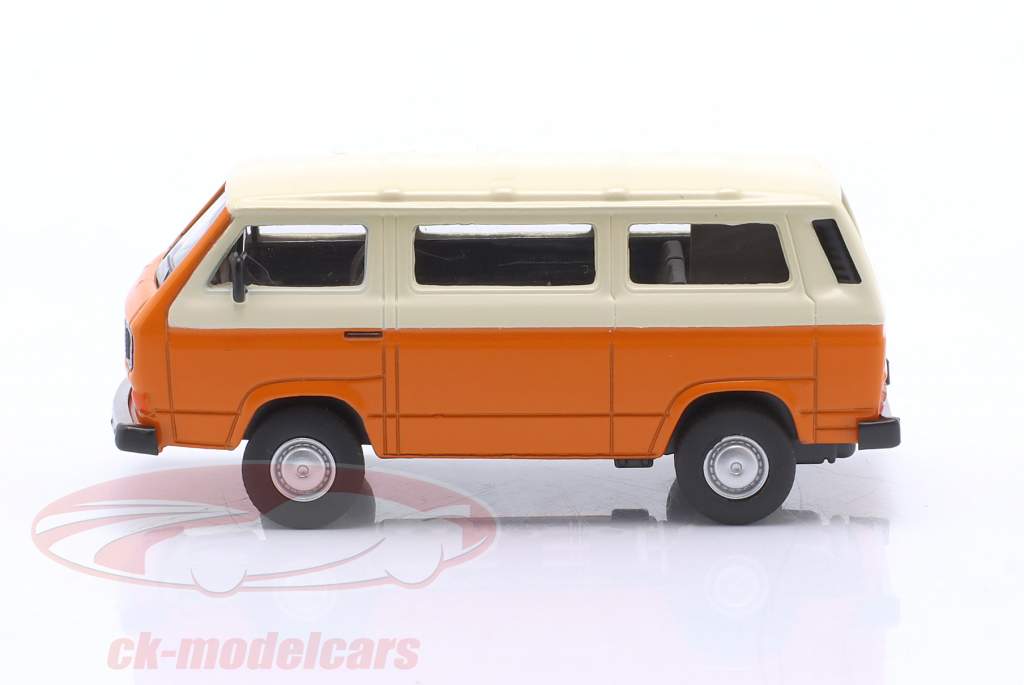 Volkswagen VW T3L bus orange / white 1:64 Schuco